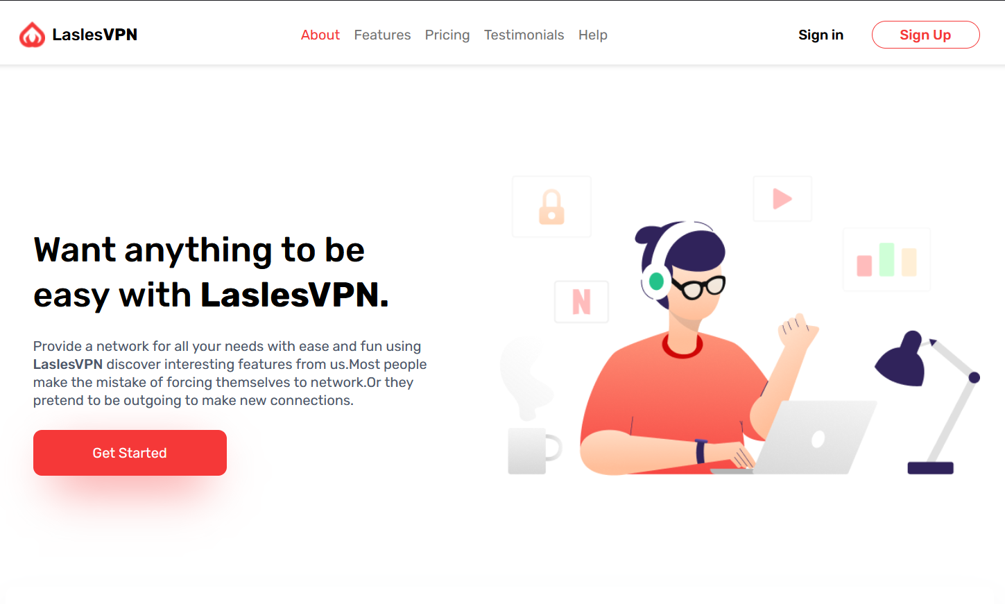 LaslesVPN Landing Page image